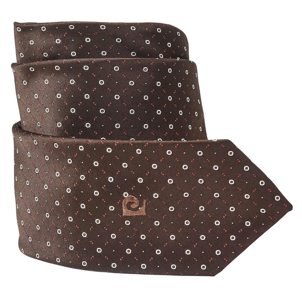 Pierre Cardin‎ Vintage Mens  Necktie Designer Brown Geometric Italian Style